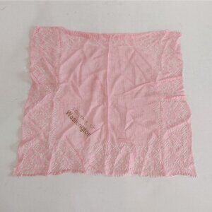Vintage Souvenir Of Washington State Hankie Hankerchief Pink Lace